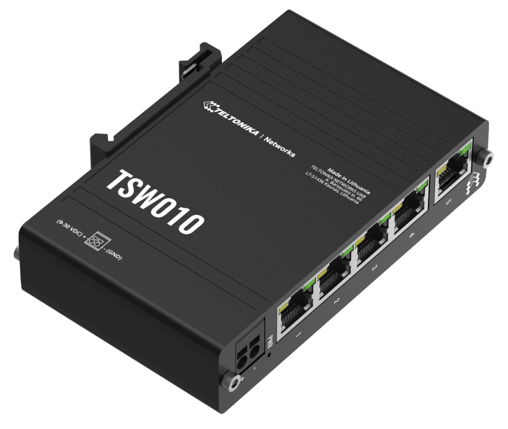 Teltonika TSW010 - DIN RAIL ETHERNET SWITCH