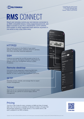Teltonika 150GB Data für RMS Connect/VPN - 1 Gerät - 150GB (10 Jahre gültig) Teltonika 150GB Data für RMS Connect/VPN - 1 Gerät - 150GB (10 Jahre gültig)